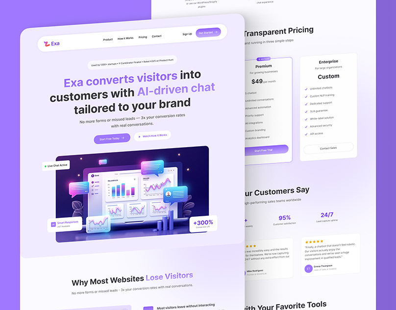 Exa Chatbot SaaS — SaaS Landing Page